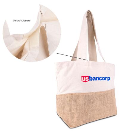 Cotton Canvas Tote Bag with Jute Gusset 2