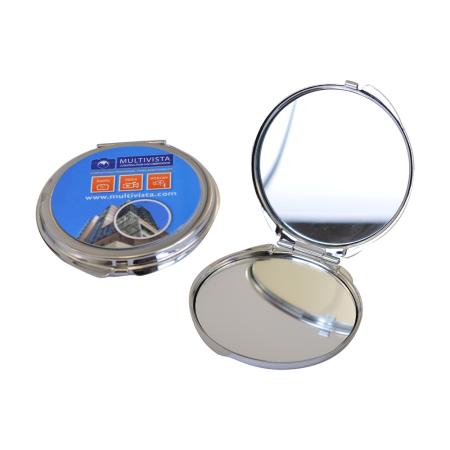 Round Metal Compact Mirror - Full Color 2