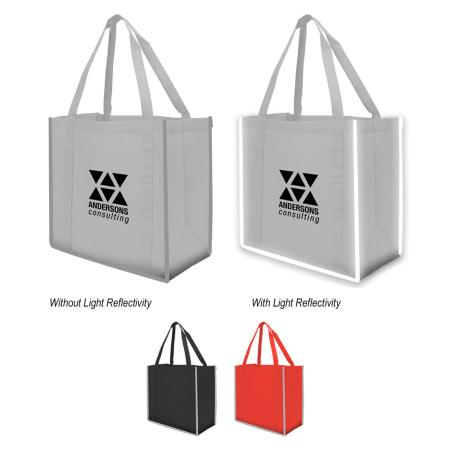 Reflective Large Non Woven Grocery Totes 1