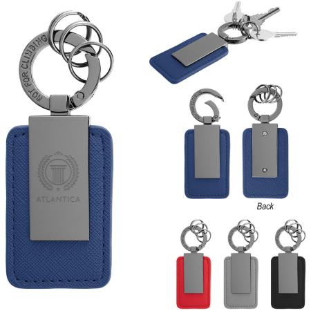 Leatherette Carabiner Clip Key Tag 2