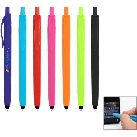 Zinnia Rubberized Pen With Stylus 1