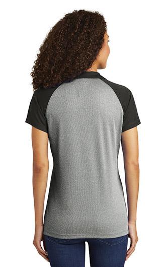 Sport-Tek Women's PosiCharge RacerMesh Raglan Heather Block Polo 2