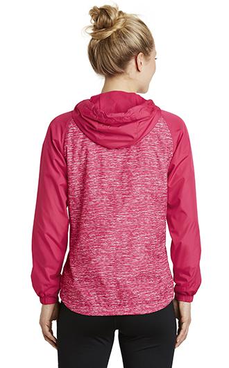 Sport-Tek Women's Heather Colorblock Raglan Hooded Wind Jack 1