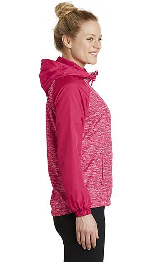 Sport-Tek Women's Heather Colorblock Raglan Hooded Wind Jack 2