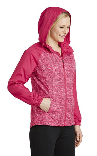 Sport-Tek Women's Heather Colorblock Raglan Hooded Wind Jack 3