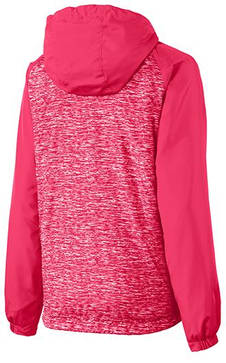 Sport-Tek Women's Heather Colorblock Raglan Hooded Wind Jack 5