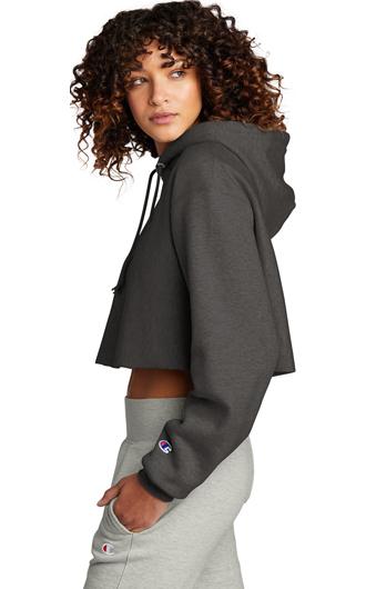 Champion Womens Reverse Weave Cropped Cut-Off Hooded Sweatsh 2