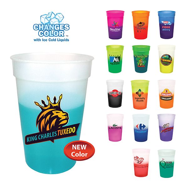 Logo Mood Stadium Cups (17 Oz., Screen Print), Plastic Cups