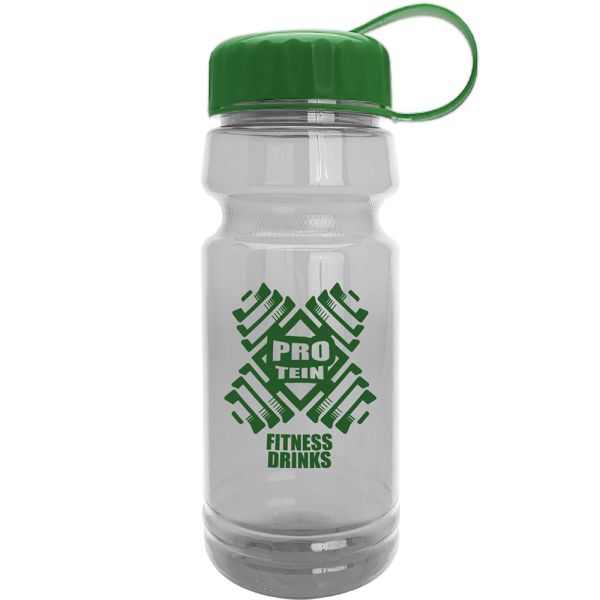 The Backer - 24 oz. Transparent Water Bottle with Tethered Lid