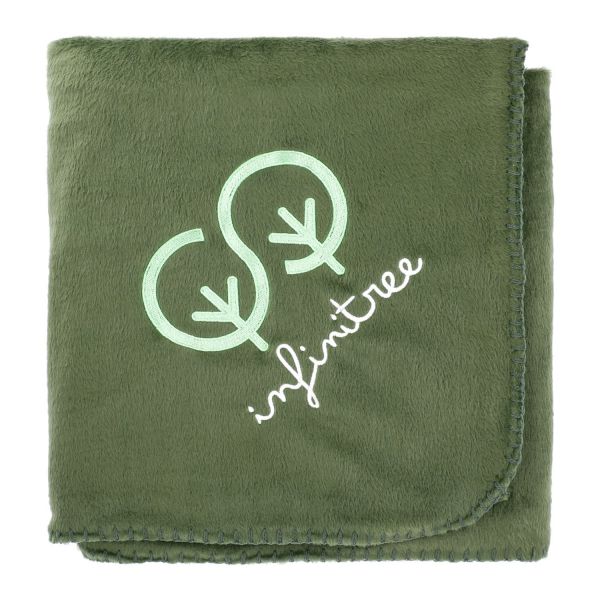 100% Recycled PET Fleece Blanket w/RPET Pouch Closeout